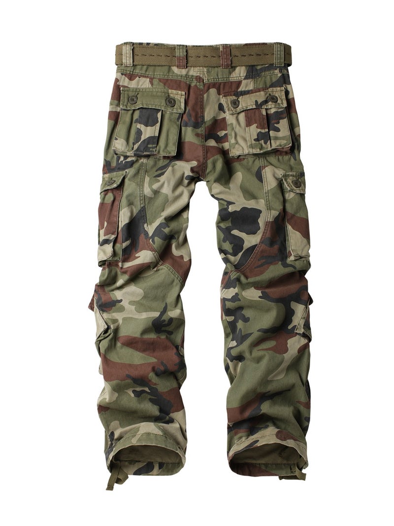 AKARMY Men's Camo Cargo Work Pants Cotton Military Army Casual Tactical Wild Combat Pants with 8 Pockets C29 32x32 - Image 2
